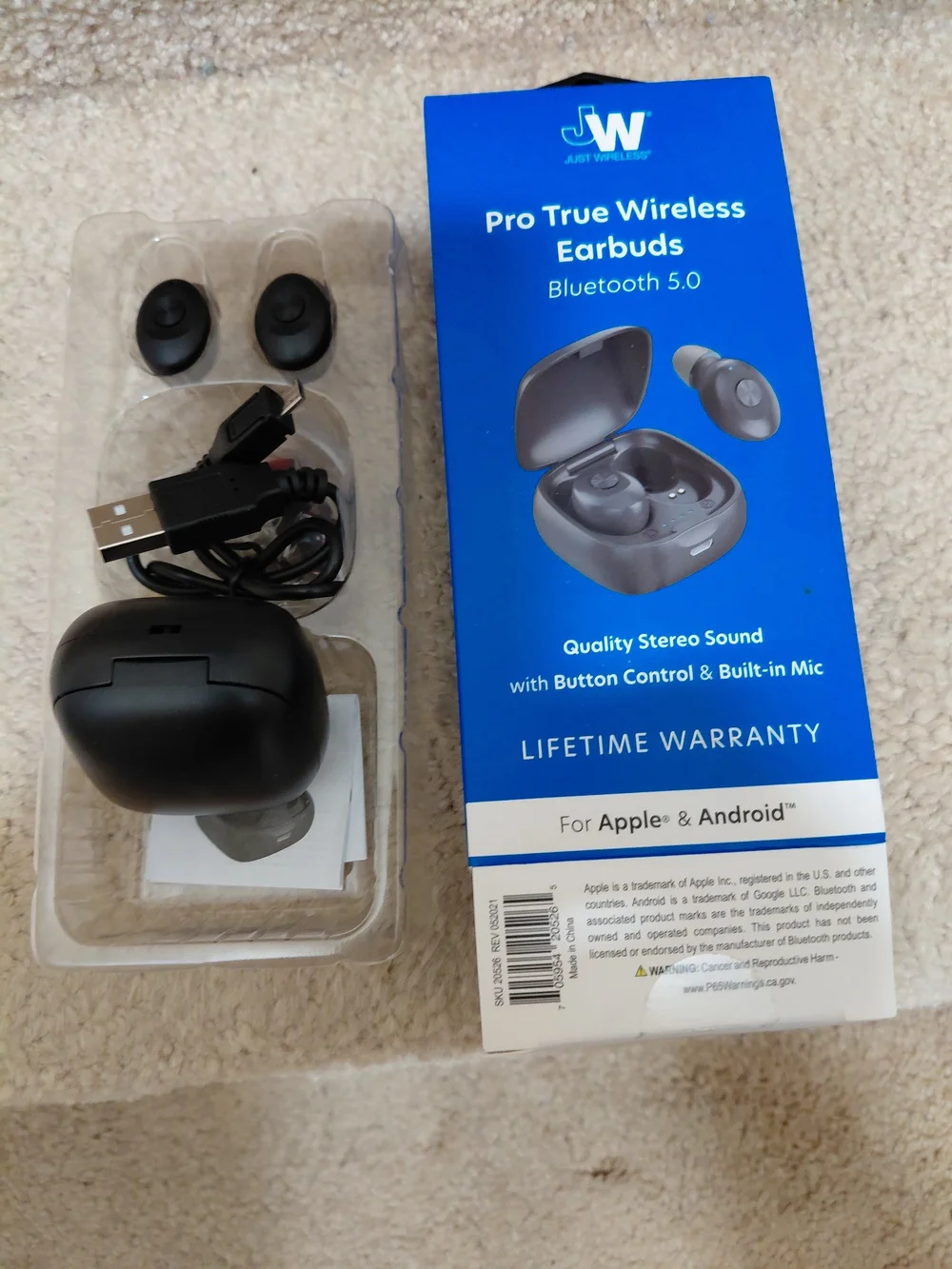 Pro True Wireless Earbuds Bluetooth 5.0 – Black